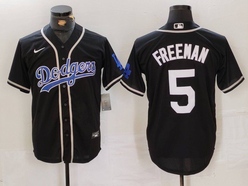 Men Los Angeles Dodgers #5 Freeman Black Fashion Nike Game MLB Jersey style 40->los angeles dodgers->MLB Jersey